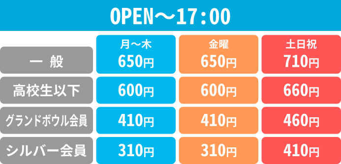 料金 春日井グランドボウル